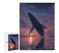 500 PCS Puzzle Whale Watching at Sunset-1 Puzzle pour Adolescents Course De Vitesse Manuelle Liste De Souhaits avec Le Père Noël Jouets Jeux Éducatifs 500 PCS