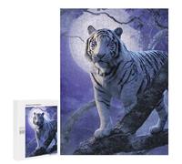 500 PCS Puzzle White Tiger Moonlit Forest -5 Puzzle pour Adolescents Course De Vitesse Manuelle Liste De Souhaits avec Le Père Noël Jouets Jeux Éducatifs 500 PCS
