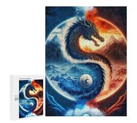 500 PCS Puzzle Yin Yang Dragon Art Print Puzzle pour Adolescents Course De Vitesse Manuelle Liste De Souhaits avec Le Père Noël Jouets Jeux Éducatifs 500 PCS