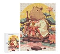 500 PCS Puzzles Capybara Samurai with Katana and Kimono Puzzles pour Adolescents Découpe De Précision Activités Amusantes À La Maison Jeu Stimulant Et Jeux en Famille 500 PCS