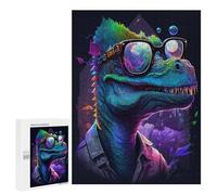500 PCS Puzzles Colorful Dinosaur Sunglasses Art -2 Puzzles pour Adolescents Découpe De Précision Activités Amusantes À La Maison Jeu Stimulant Et Jeux en Famille 500 PCS