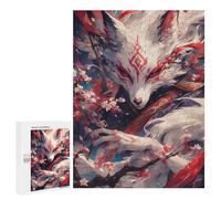 500 PCS Puzzles Fox Spirit with Cherry Blossoms Puzzles pour Adolescents : Amusants Et Humoristiques ! Chaque Pièce Est Unique - Jouets Éducatifs