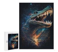 500 PCS Puzzles Galactic Crocodile Art Print-18 Puzzles pour Adolescents : Amusants Et Humoristiques ! Chaque Pièce Est Unique - Jouets Éducatifs