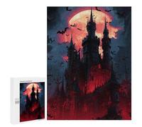 500 PCS Puzzles Halloween Castle with Full Moon -3 Puzzles pour Adultes Améliorent La Mémoire Défi Éducatif Jouets Jeux Éducatifs 500 PCS
