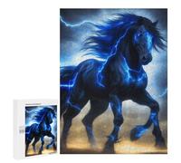 500 PCS Puzzles Horse Thunder Blue Puzzles pour Adultes Jeux Amusants Décoration Parfaite Cadeaux Uniques pour Anniversaire Et Noël 500 PCS