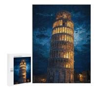 500 PCS Puzzles Leaning Tower of Pisa Night Lights Puzzles pour Adultes Améliorent La Mémoire Défi Éducatif Jouets Jeux Éducatifs 500 PCS