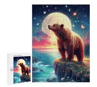 500 PCS Puzzles Magical Bear Sunset Scene Puzzles pour Adultes Améliorent La Mémoire Défi Éducatif Jouets Jeux Éducatifs 500 PCS