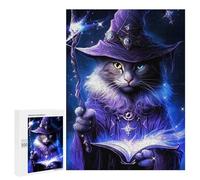 500 PCS Puzzles Magical Wizard Cat Art Print Puzzles pour Adolescents Découpe De Précision Activités Amusantes À La Maison Jeu Stimulant Et Jeux en Famille 500 PCS