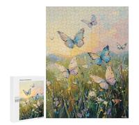 500 PCS Puzzles Morning Whispers Butterfly Meadow at Sunrise Puzzles pour Adolescents Découpe De Précision Activités Amusantes À La Maison Jeu Stimulant Et Jeux en Famille 500 PCS