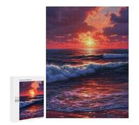 500 PCS Puzzles Ocean Sunset Waves Puzzles pour Adolescents : Amusants Et Humoristiques ! Chaque Pièce Est Unique - Jouets Éducatifs