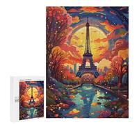 500 PCS Puzzles Paris Eiffel Tower Autumn Scenery Puzzles pour Adolescents : Amusants Et Humoristiques ! Chaque Pièce Est Unique - Jouets Éducatifs