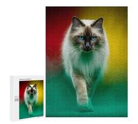 500 PCS Puzzles pour Adolescentes Blue-Eyed Cat Portrait Puzzle pour Adolescentes - Défi Difficile - Défi Éducatif - Amusement en Famille Et Soirée Jeux 500 PCS