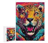 500 PCS Puzzles pour Adolescentes Colorful Jaguar Art Print Puzzle pour Adolescentes - Défi Difficile - Défi Éducatif - Amusement en Famille Et Soirée Jeux 500 PCS