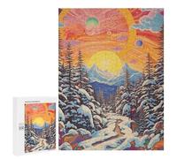 500 PCS Puzzles pour Adolescentes Colorful Winter Forest Pathway Puzzle pour Adolescentes - Défi Difficile - Défi Éducatif - Amusement en Famille Et Soirée Jeux 500 PCS