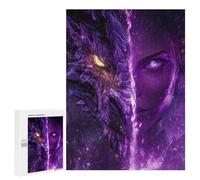 500 PCS Puzzles pour Adolescentes Dragon Vs. Woman Purple Power Showdown Puzzle pour Adolescentes - Défi Difficile - Défi Éducatif - Amusement en Famille Et Soirée Jeux 500 PCS