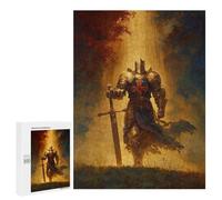 500 PCS Puzzles pour Adolescentes Golden Knight with Sword Puzzle pour Adolescentes - Défi Difficile - Défi Éducatif - Amusement en Famille Et Soirée Jeux 500 PCS