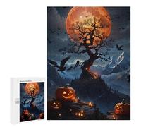 500 PCS Puzzles pour Adolescentes Halloween Moonlit Mountain Puzzle pour Adolescentes - Défi Difficile - Défi Éducatif - Amusement en Famille Et Soirée Jeux 500 PCS