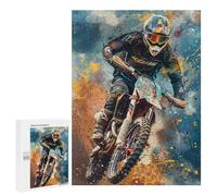 500 PCS Puzzles pour Adolescentes Motocross Rider in Action Puzzle pour Adolescentes - Défi Difficile - Défi Éducatif - Amusement en Famille Et Soirée Jeux 500 PCS