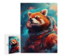 500 PCS Puzzles pour Adolescentes Red Panda Astronaut Space Suit Puzzle pour Adolescentes - Défi Difficile - Défi Éducatif - Amusement en Famille Et Soirée Jeux 500 PCS