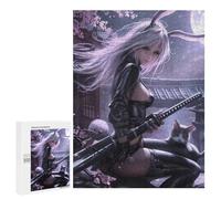 500 PCS Puzzles pour Adolescentes Samurai Cat Warrior in Leather Puzzle pour Adolescentes - Défi Difficile - Défi Éducatif - Amusement en Famille Et Soirée Jeux 500 PCS