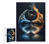 500 PCS Puzzles pour Adolescentes Yin Yang Crane Art Print Puzzle pour Adolescentes - Défi Difficile - Défi Éducatif - Amusement en Famille Et Soirée Jeux 500 PCS