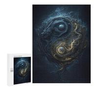 500 PCS Puzzles pour Adolescentes Yin Yang Dragon Art Print Puzzle pour Adolescentes - Défi Difficile - Défi Éducatif - Amusement en Famille Et Soirée Jeux 500 PCS