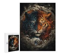 500 PCS Puzzles pour Adolescentes Yin Yang Tiger Art Print Puzzle pour Adolescentes - Défi Difficile - Défi Éducatif - Amusement en Famille Et Soirée Jeux 500 PCS