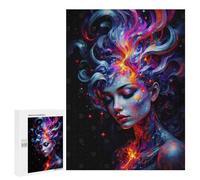 500 PCS Puzzles pour Adolescents Abstract Woman with Fire Puzzle pour Adultes - Jeu Manuel - Défi Difficile - Idéal comme Cadeau 500 PCS