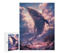 500 PCS Puzzles pour Adolescents Anime Flying Whale Puzzle, Jouet, Décoration Murale, Difficile, Original, Cadeaux d'anniversaire Et De Noël 500 PCS