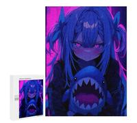 500 PCS Puzzles pour Adolescents Anime Girl with Shark Plush Puzzle, Jouet, Décoration Murale, Difficile, Original, Cadeaux d'anniversaire Et De Noël 500 PCS
