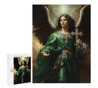 500 PCS Puzzles pour Adolescents Archangel Raphael in Green Robe with Cross Puzzle, Jouet, Décoration Murale, Difficile, Original, Cadeaux d'anniversaire Et De Noël 500 PCS