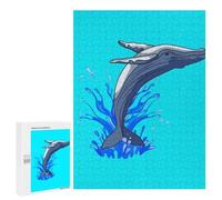 500 PCS Puzzles pour Adolescents Beautiful Whale Jumping Puzzle pour Adultes : Jeu De Rapidité Manuelle pour Anniversaire, Noël 500 PCS