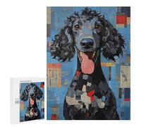 500 PCS Puzzles pour Adolescents Black Poodle Portrait Puzzle pour Adultes : Jeu De Rapidité Manuelle pour Anniversaire, Noël 500 PCS