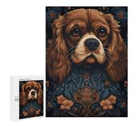 500 PCS Puzzles pour Adolescents Cavalier King Dog Petite Puzzles pour Adultes Jeux Relaxants Assemblage De Motifs Interaction Parent-Enfant 500 PCS