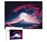 500 PCS Puzzles pour Adolescents Cherry Blossom Moonlit Mountain -1 Puzzles pour Adultes Jouets Anti-Stress Défi Difficile Cadeaux Et Anniversaires Uniques 500 PCS