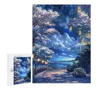 500 PCS Puzzles pour Adolescents Cherry Blossom Night Drive Puzzles pour Adultes Assemblage De Motifs Stimule Le Cerveau Jeux Et Jouets Stimulants 500 PCS
