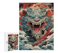 500 PCS Puzzles pour Adolescents Chinese Dragon Art Print -1 Puzzles pour Adultes - Jeu Difficile Et Stimulant À Compléter - Jouets De Jeu Stimulants 500 PCS
