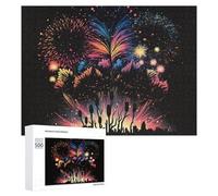 500 PCS Puzzles pour Adolescents City Skyline Fireworks Display Puzzles pour Adultes Jouets Anti-Stress Défi Difficile Cadeaux Et Anniversaires Uniques 500 PCS