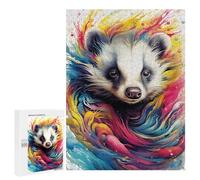 500 PCS Puzzles pour Adolescents Colorful Badger Artwork Puzzles pour Adultes, Jeu Familial D'analyse Et De Logique, Cadeaux Anti-Stress 500 PCS