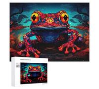 500 PCS Puzzles pour Adolescents Colorful Frog in Mystical Forest Puzzles pour Adultes Jouets Anti-Stress Défi Difficile Cadeaux Et Anniversaires Uniques 500 PCS