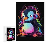 500 PCS Puzzles pour Adolescents Colorful Penguin Music Casse-têtes pour Adultes, Jeux De Réflexion, Analyse Et Logique, Cadeaux De Noël Et d'anniversaire 500 PCS
