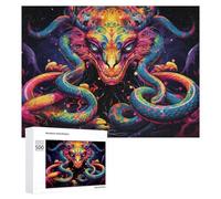 500 PCS Puzzles pour Adolescents Colorful Serpent Fantasy Artwork Puzzles pour Adultes Jouets Anti-Stress Défi Difficile Cadeaux Et Anniversaires Uniques 500 PCS
