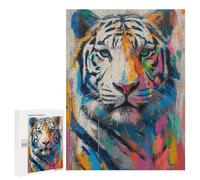 500 PCS Puzzles pour Adolescents Colorful Tiger Painting Artwork-1 Puzzles pour Adultes - Jeu Difficile Et Stimulant À Compléter - Jouets De Jeu Stimulants 500 PCS