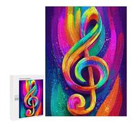 500 PCS Puzzles pour Adolescents Colorful Treble Clef Art Print Puzzles pour Adultes - Jeu Difficile Et Stimulant À Compléter - Jouets De Jeu Stimulants 500 PCS