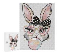 500 PCS Puzzles pour Adolescents Cute Bunny with Bubblegum Puzzle, Jouet, Décoration Murale, Difficile, Original, Cadeaux d'anniversaire Et De Noël 500 PCS