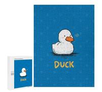 500 PCS Puzzles pour Adolescents Cute Cartoon Duck Illustration on Blue Puzzles pour Adultes Jeux Relaxants Assemblage De Motifs Interaction Parent-Enfant 500 PCS