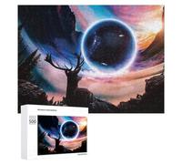 500 PCS Puzzles pour Adolescents Deer Gazing at Cosmic Landscape Wall Art Print Jeux De Puzzle Relaxants, Amusants Et Humoristiques : des Cadeaux d'anniversaire Et De Noël Uniques 500 PCS