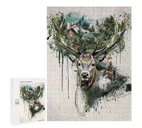 500 PCS Puzzles pour Adolescents Deer in The Wildscape Puzzles pour Adultes Jouets Anti-Stress Défi Difficile Cadeaux Et Anniversaires Uniques 500 PCS