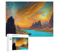 500 PCS Puzzles pour Adolescents Distant Fantasy Landscape Jeux De Puzzle Relaxants, Amusants Et Humoristiques : des Cadeaux d'anniversaire Et De Noël Uniques 500 PCS