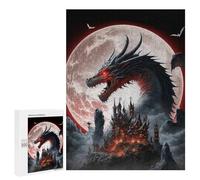 500 PCS Puzzles pour Adolescents Dragon Castle Under The Full Moon Jeux De Puzzle Relaxants, Amusants Et Humoristiques : des Cadeaux d'anniversaire Et De Noël Uniques 500 PCS